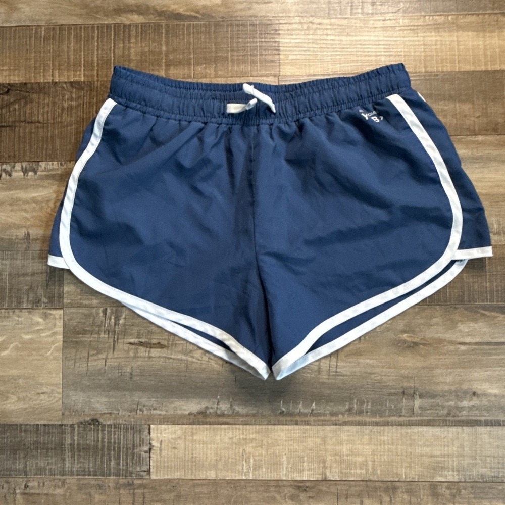 Abercrombie Kids YPB Athletic Dolphin Shorts Sz 9/10 Navy blue/ White Lined